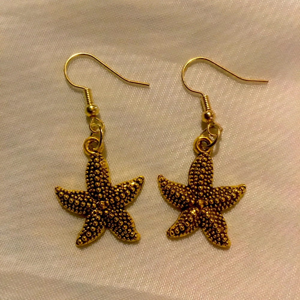 Gold Star Fish Earings